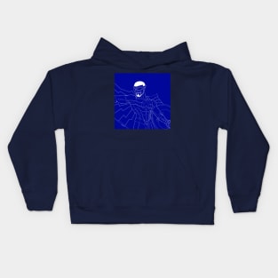 black falcon in new suit with blue wall Kids Hoodie